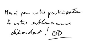Le petit mot d'OD